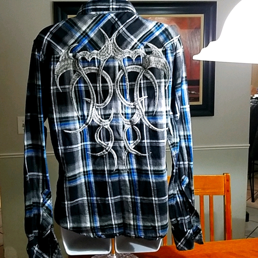 "Final Price •Black Brand" dressy embroidard Flannel